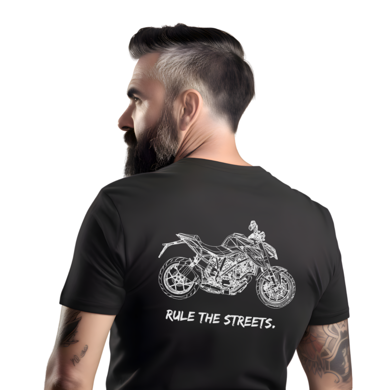 KTM Lovers T-shirt with KTM Duke sketch design, made from 220 GSM cotton for comfort and durability.