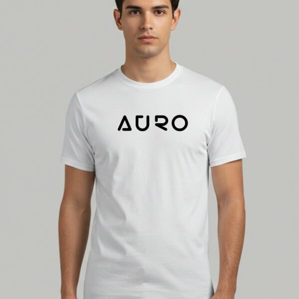 AURO Biker T-Shirt with a motorcycle design on the back and AURO branding on the front.
