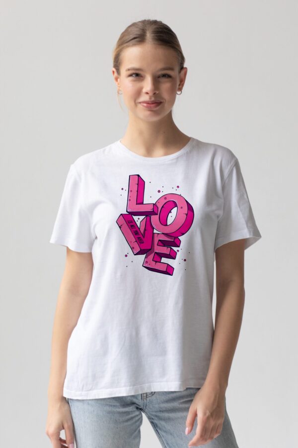 LOVE T-Shirt for women– Bold & Stylish Women's Tee LOVE T-Shirt for women with bold pink "LOVE" lettering printed on the front for women.