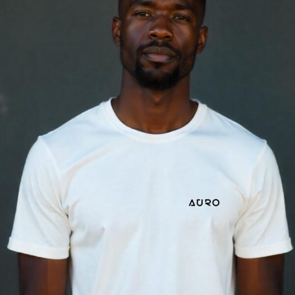 front a man in a white shirt