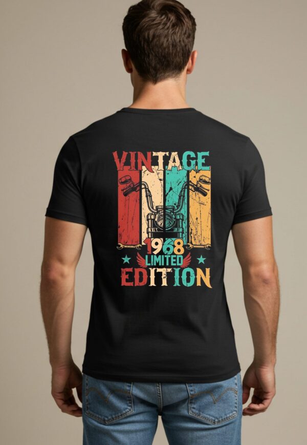 Vintage 1968 Limited Edition T-Shirt with a classic bike illustration printed on the back