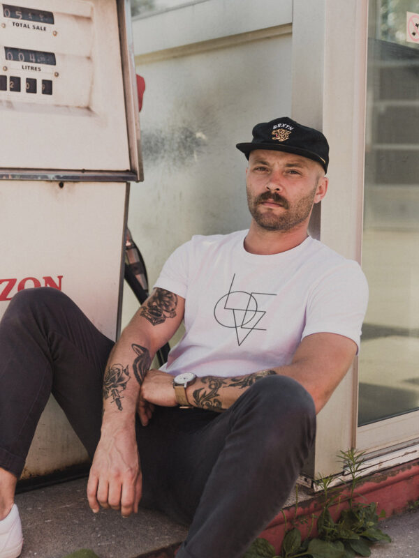 LOVE Minimalist Line Art T-Shirt with a sleek single-line drawing.