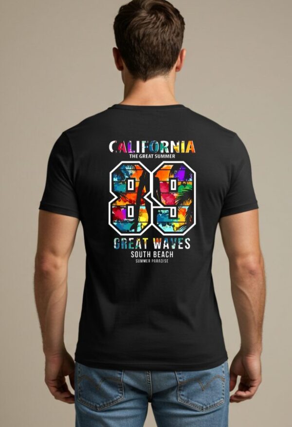 California 89 T-Shirt with a bold retro-style number print on the back.