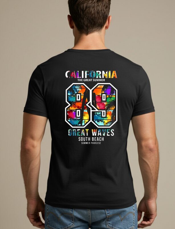 California 89 T-Shirt with a bold retro-style number print on the back.