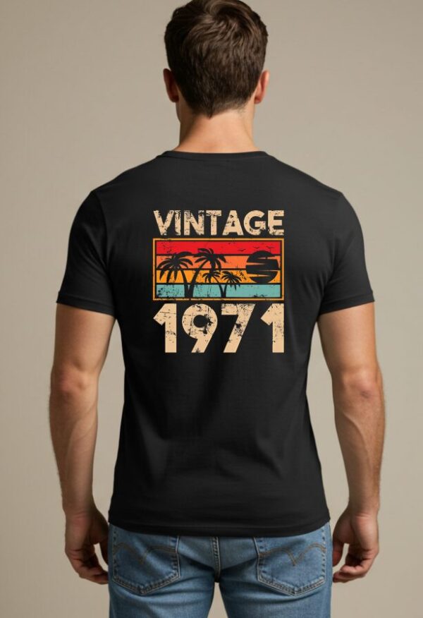 Vintage 1971 T-Shirt with retro-style text printed on the back.