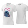 Cute Stitch Cartoon T-Shirt – Fun & Adorable Design Cute Stitch Cartoon T-Shirt with a Stitch and hearts print on the front.