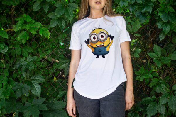 Happy Minion T-Shirt with a fun and cheerful Minion print on the front