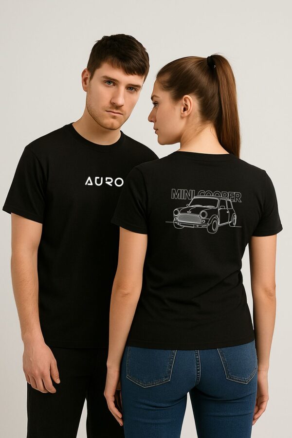 AURO Mini Cooper Line Art T-Shirt AURO Mini Cooper Line Art T-Shirt with back car graphic and front logo