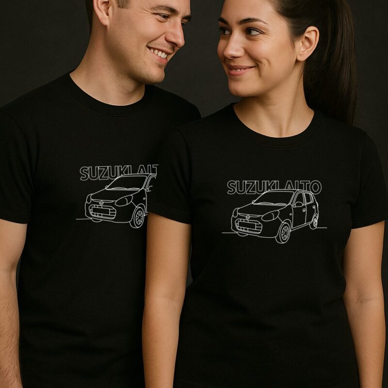 AURO Suzuki Alto Line Art T-Shirt with front car graphic