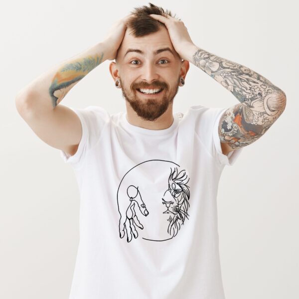 AURO line art t-shirt with minimalist line art print, ideal for creatives and streetwear lovers.